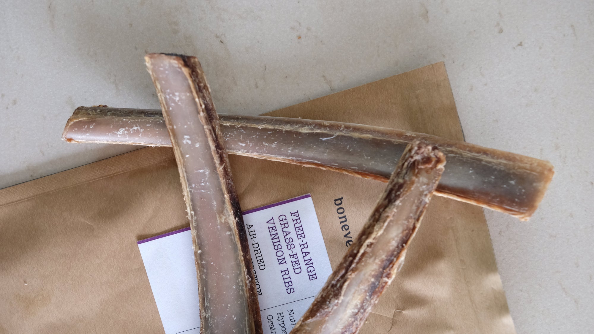 Boneve Air-Dried Free-Range Grass-Fed Venison Ribs Dog Treat - 200G