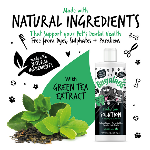 Bugalugs Dental Care Water Additive  for Dogs & Cats - 490ML