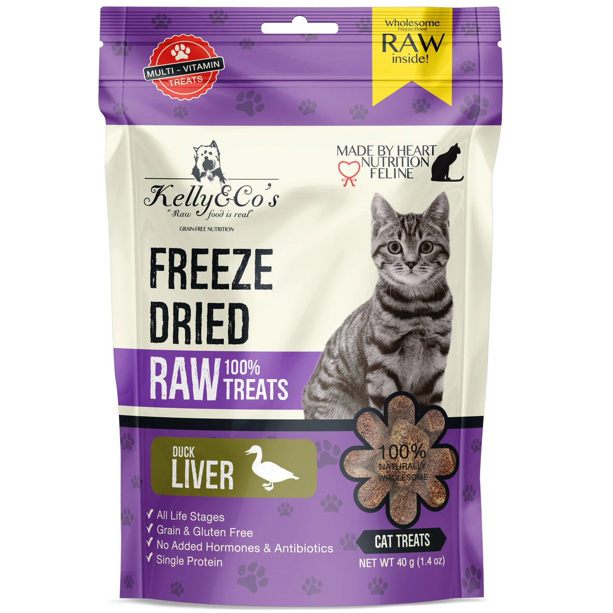 KELLY &amp; CO’S Single Ingredient Freeze-Dried Duck Liver For Cat - 40G