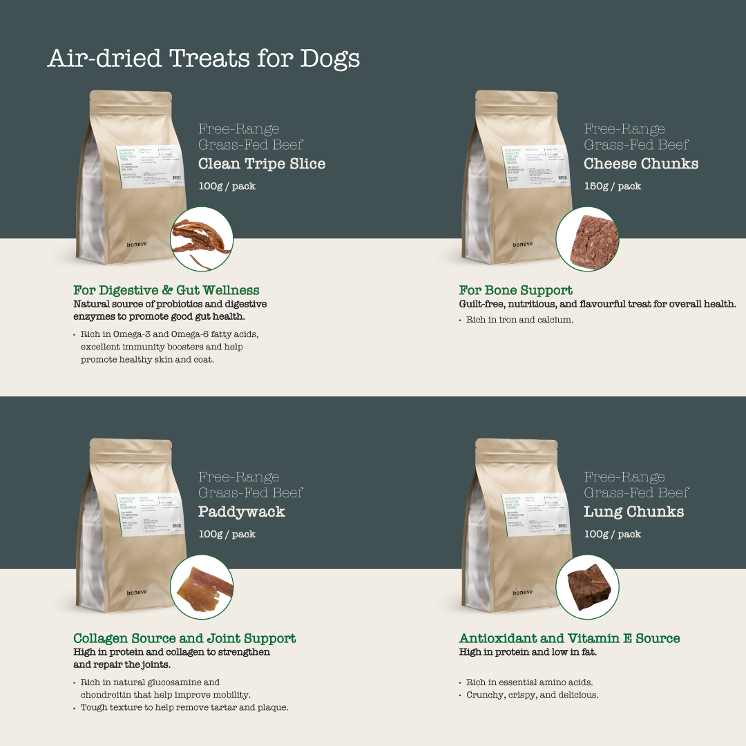 Boneve Air-Dried Free-Range Grass-Fed Beef&Cheese Chunks Dog Treat - 150G