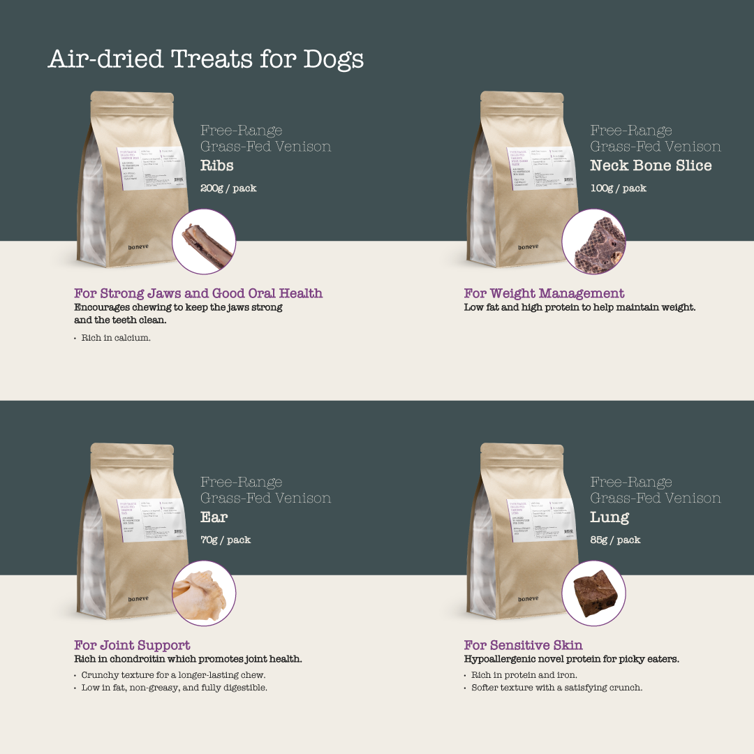 Boneve Air-Dried Free-Range Grass-Fed Venison Lung Dog Treat - 85G