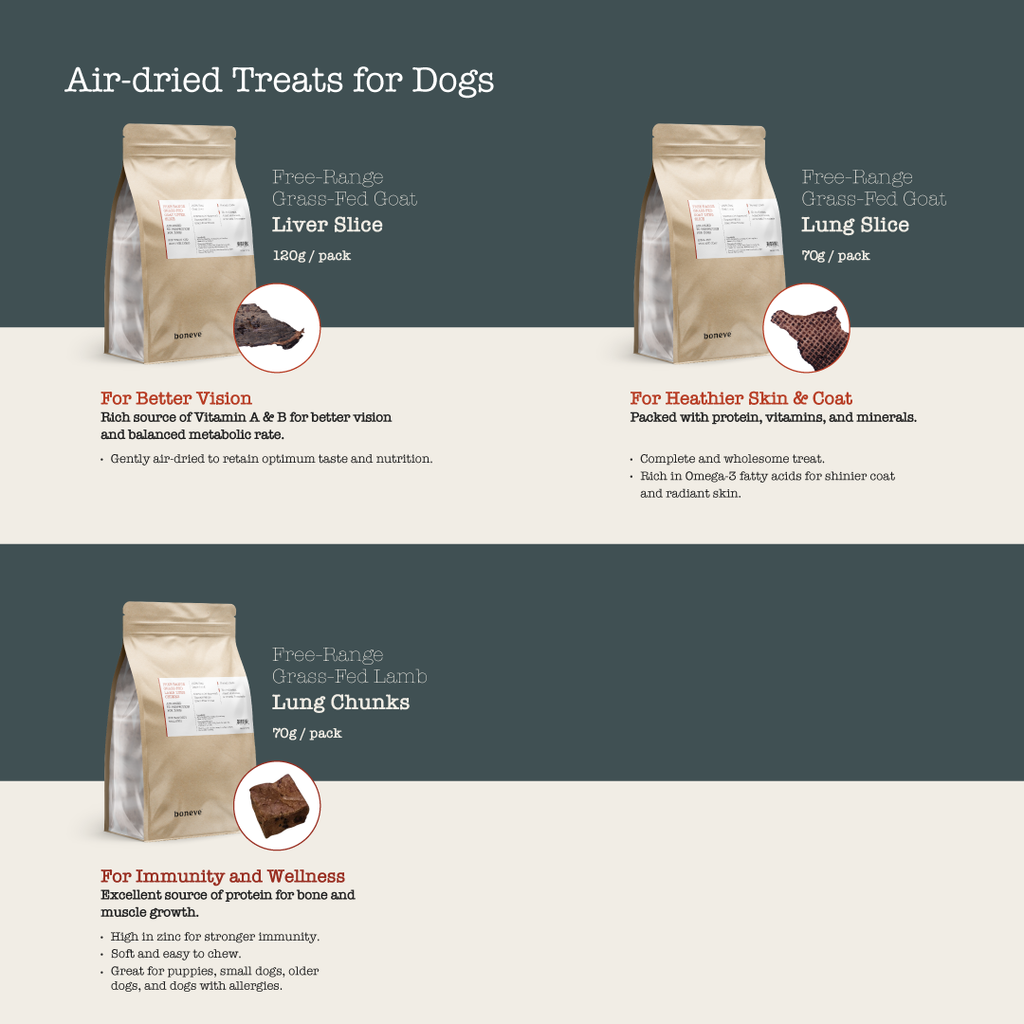 Boneve Air-Dried Free-Range Grass-Fed Goat Liver Slice Dog Treat - 120G