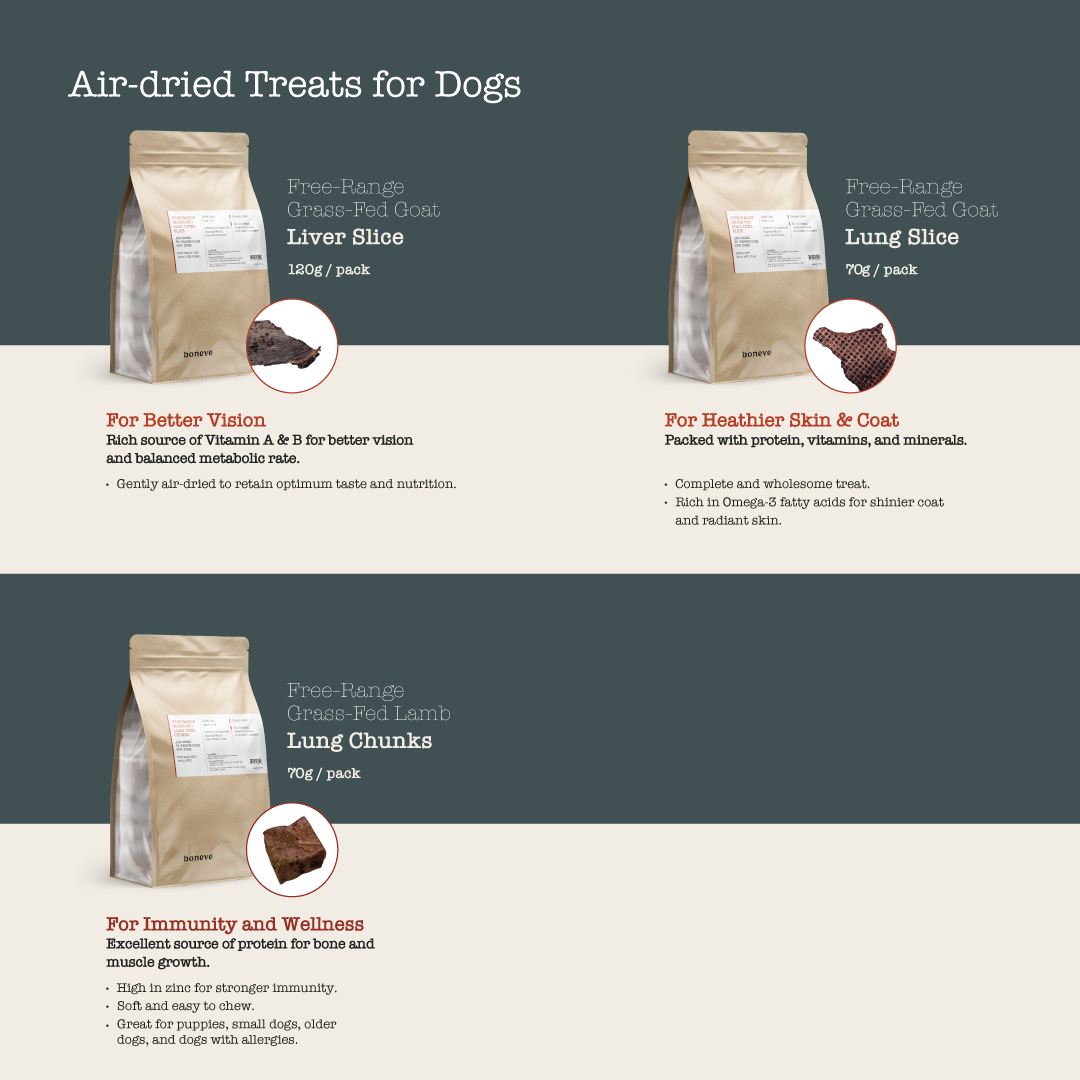 Boneve Air-Dried Free-Range Grass-Fed Goat Liver Slice Dog Treat - 120G