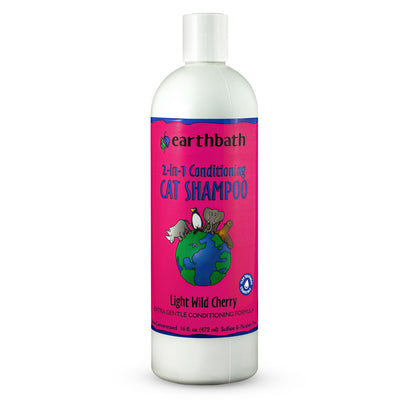 Earthbath 2-in-1 Conditioning Cat Shampoo, Light Wild Cherry – 16 oz