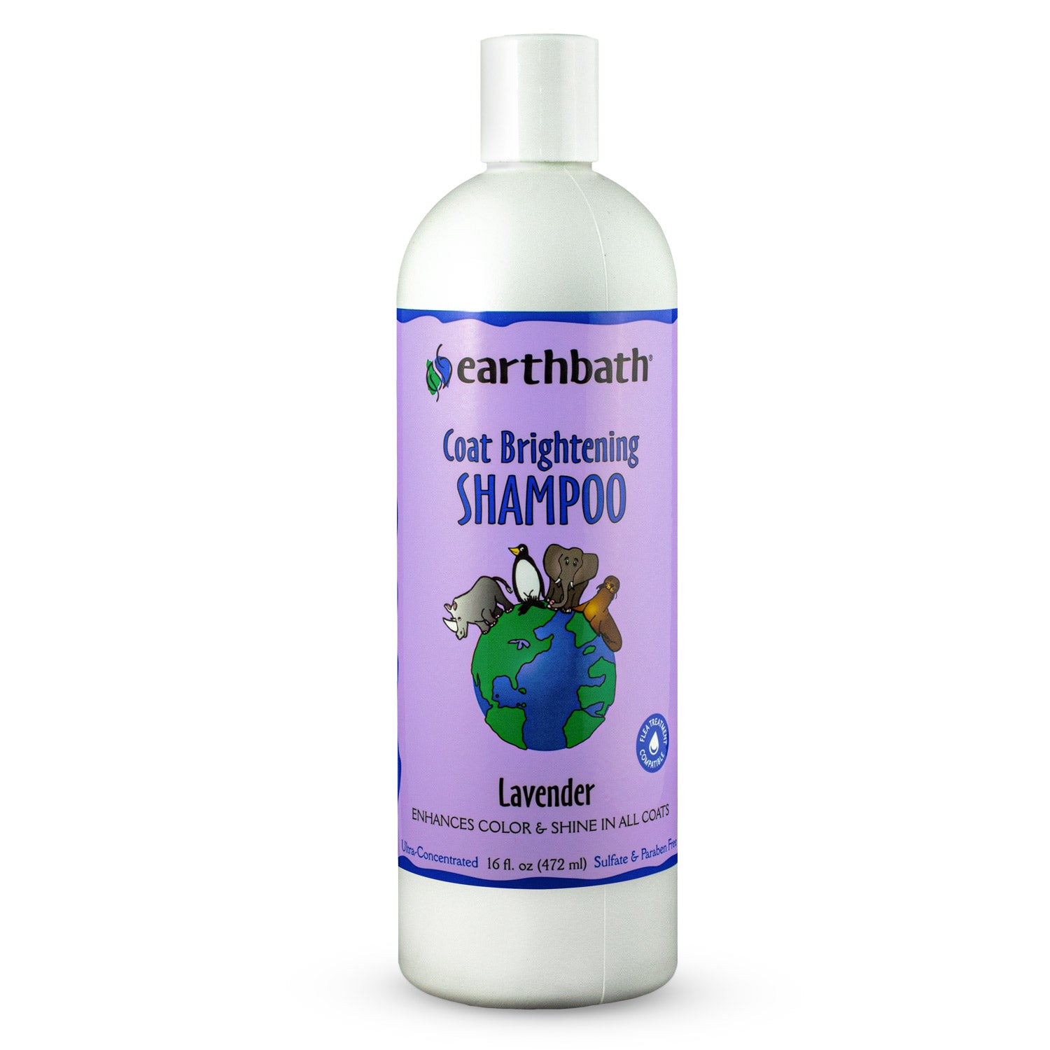earthbath Coat Brightening Shampoo, Lavender, Enhances Color & Shine in All Coats, Made in USA, 16 oz