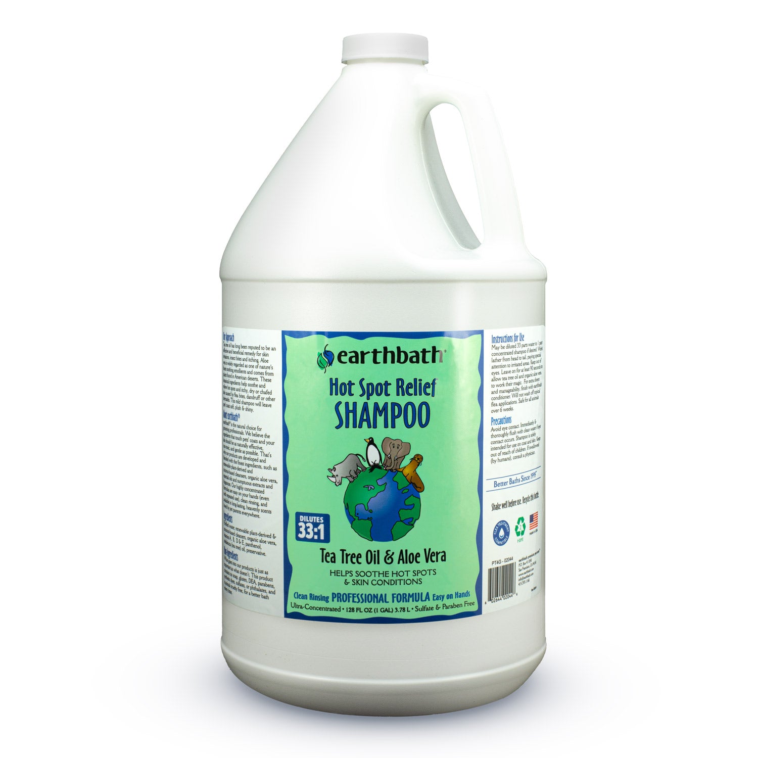 earthbath Hot Spot Relief Shampoo, Tea Tree Oil & Aloe Vera, Helps Soothe Hot Spots & Skin Conditions, Made in USA, 128 oz (1 Gallon )