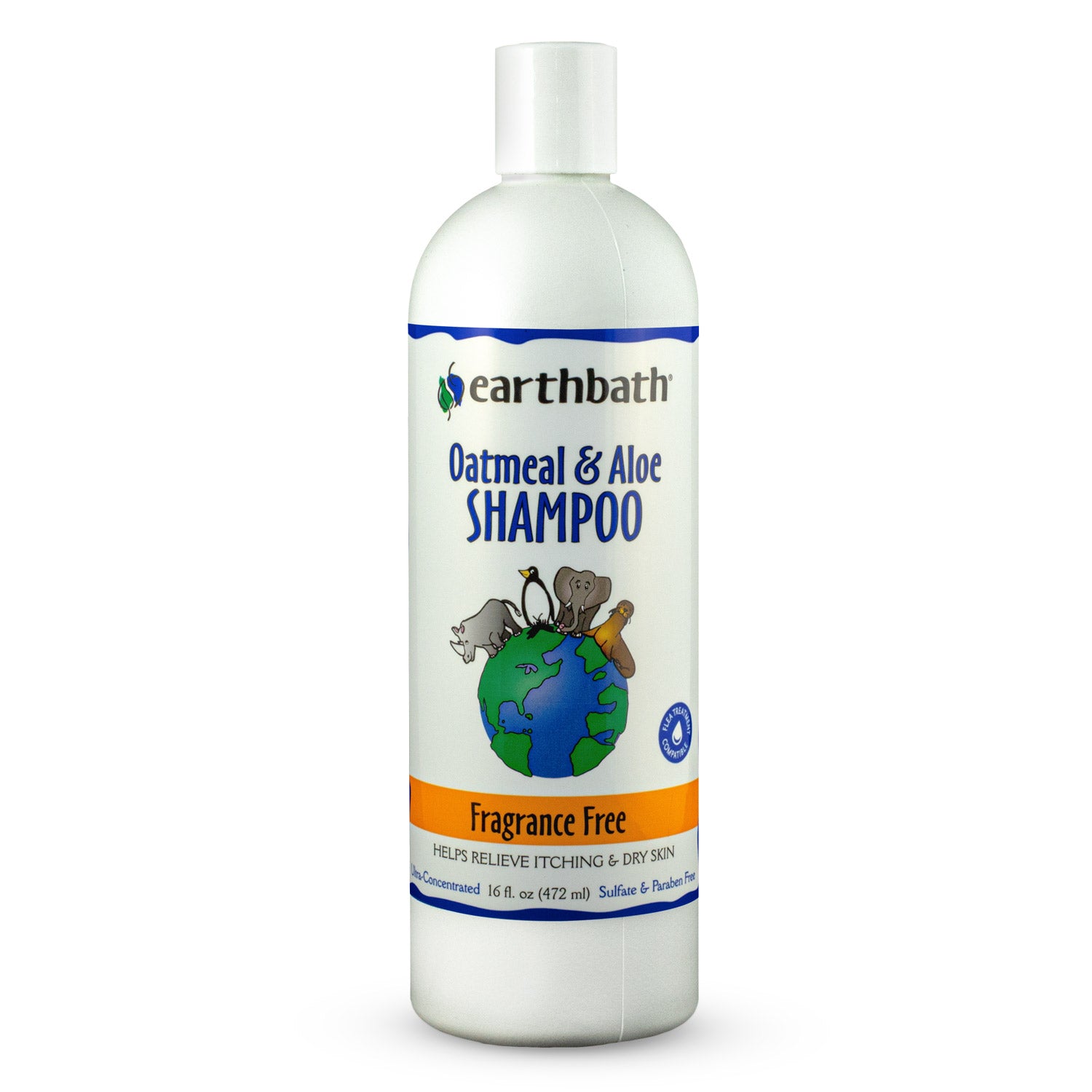 earthbath Oatmeal & Aloe Shampoo, Fragrance Free, Helps Relieve Itchy Dry Skin, Made in USA, 16 oz
