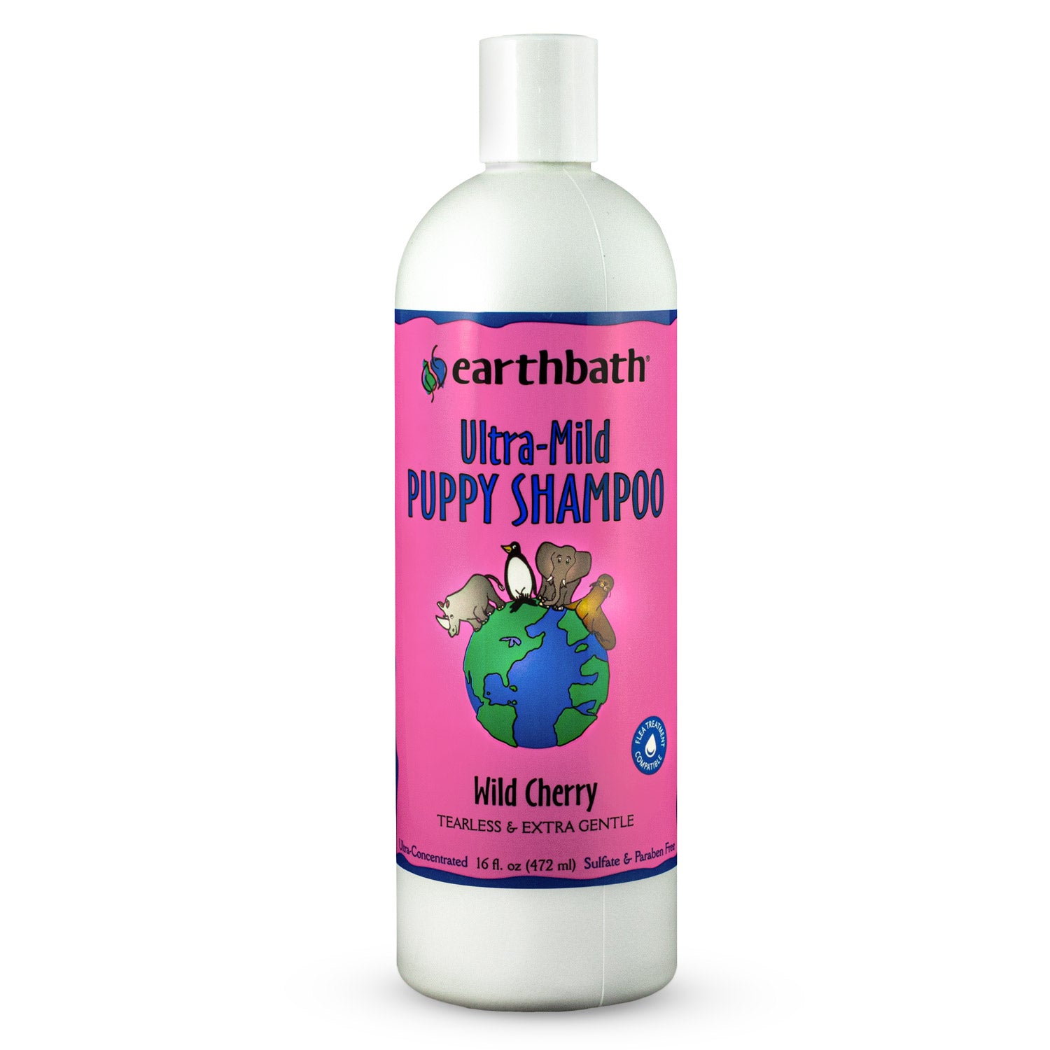 earthbath Ultra-Mild Puppy Shampoo, Wild Cherry, Tearless & Extra Gentle, Made in USA, 16 oz