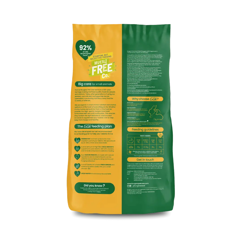 Burgess Excel Nuggets with Oregano for Adult Rabbit - 1.5KG