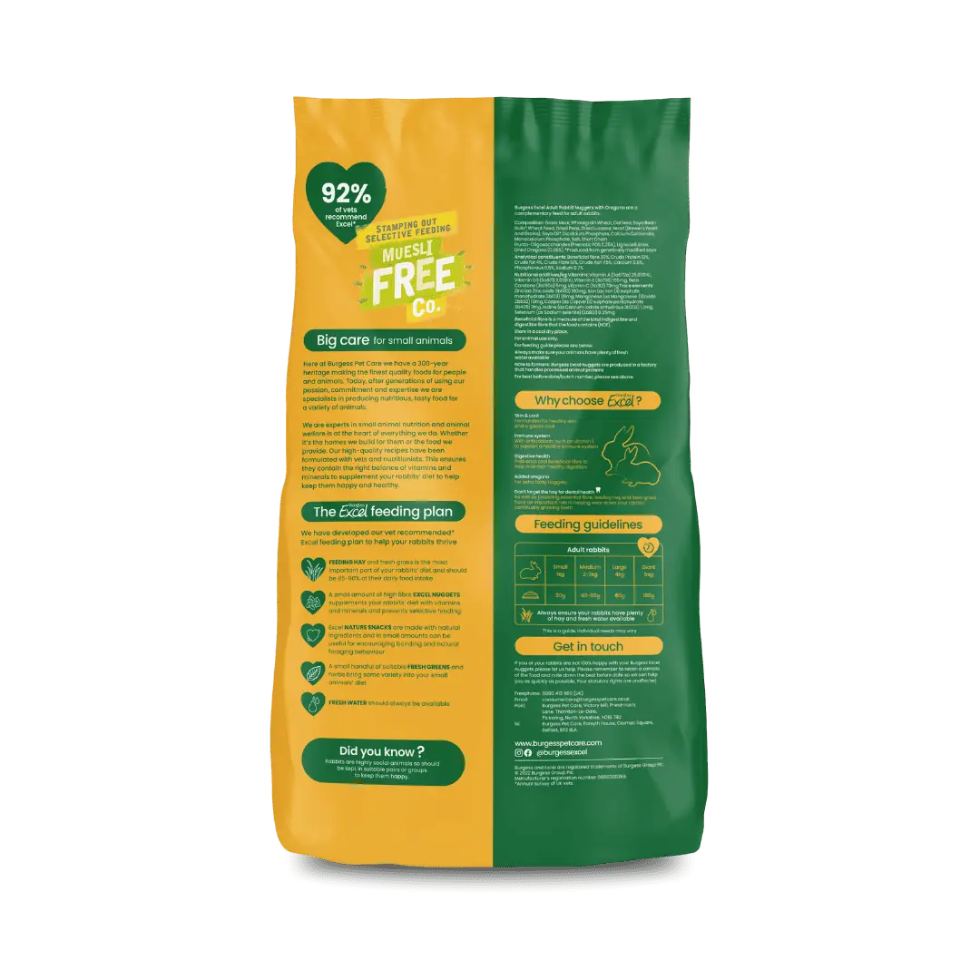 Burgess Excel Nuggets with Oregano for Adult Rabbit - 1.5KG