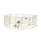 MidWest Foldable Exercise Pen With Door  Gold Zinc