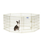 MidWest Foldable Exercise Pen With Door  Gold Zinc