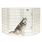 MidWest Foldable Exercise Pen With Door  Gold Zinc