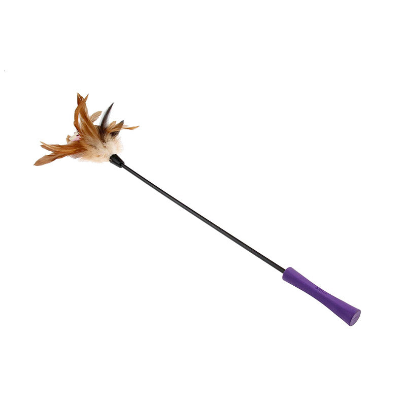 Feather Teaser with Natural Plush Tail and Tpr Handle