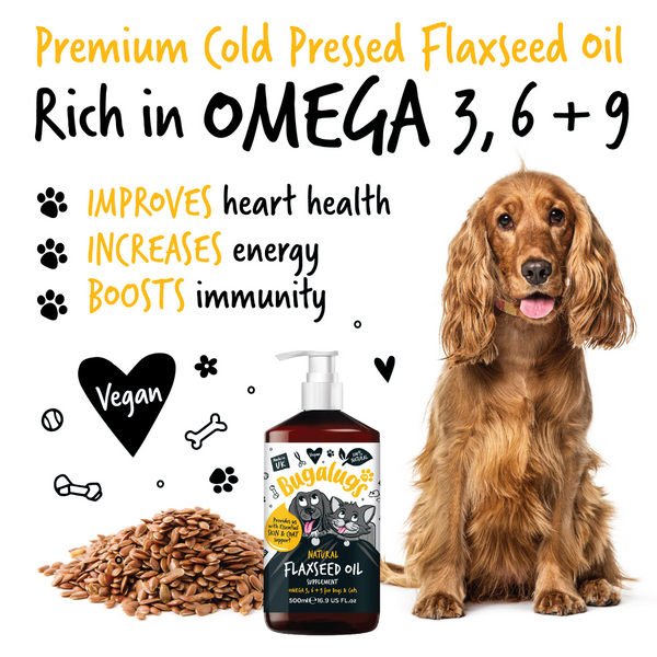 Bugalugs Flaxseed Oil for Dogs & Cats - 500ML