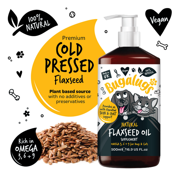 Bugalugs Flaxseed Oil for Dogs & Cats - 500ML