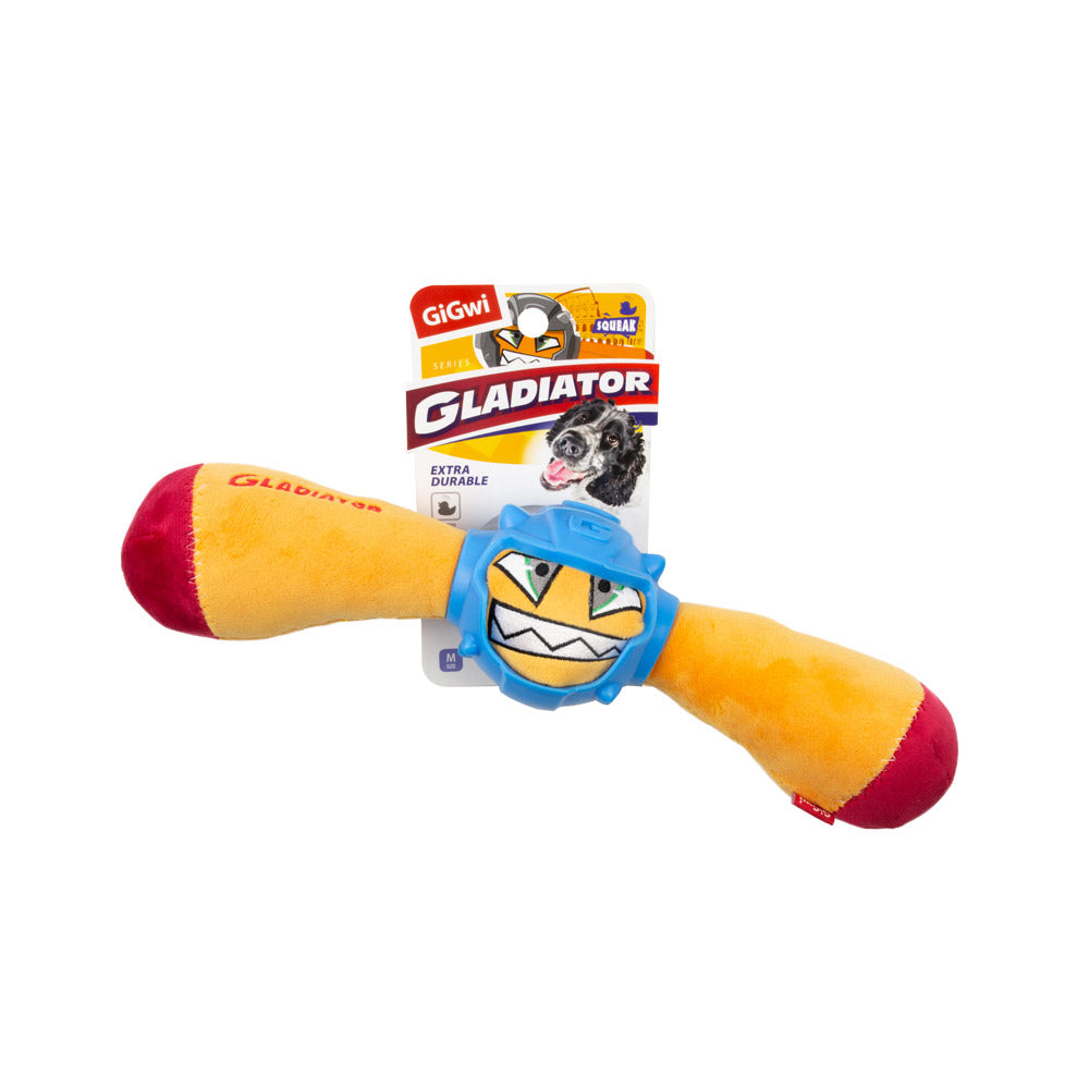 Gigwi Gladiator Squeaker Inside Plush Tpr Dog Toy Medium