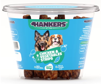 Hankers Chicken and vegetables strips Dog Treats - (100gr)