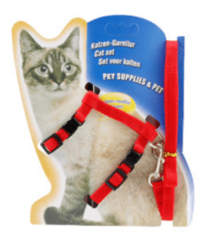 Cozy Paws Adjustable Cat Harness With Leash - Red