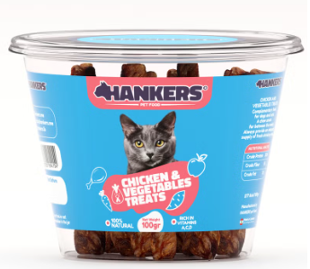 Hankers Chicken and Vegetables Cat Treats (100g)