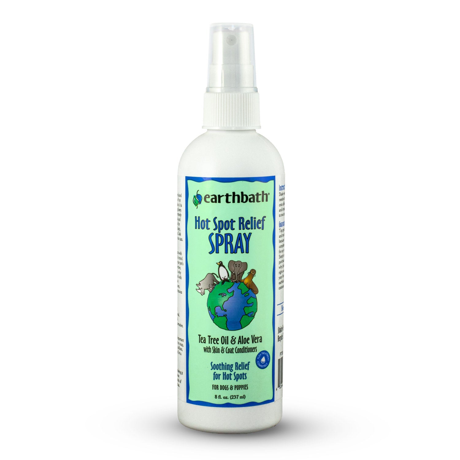 earthbath Hot Spot Relief Spray, Tea Tree Oil & Aloe Vera, Made in USA, 8 oz pump spray