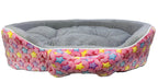 Coco Kindi Soft Printed Oval Fur Bed – Size 3(Mixed Colors,66×55 ×16 cm)