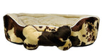 Coco Kindi Printed Washable Oval Fur Pet Bed – Size 2(Mixed Colors)