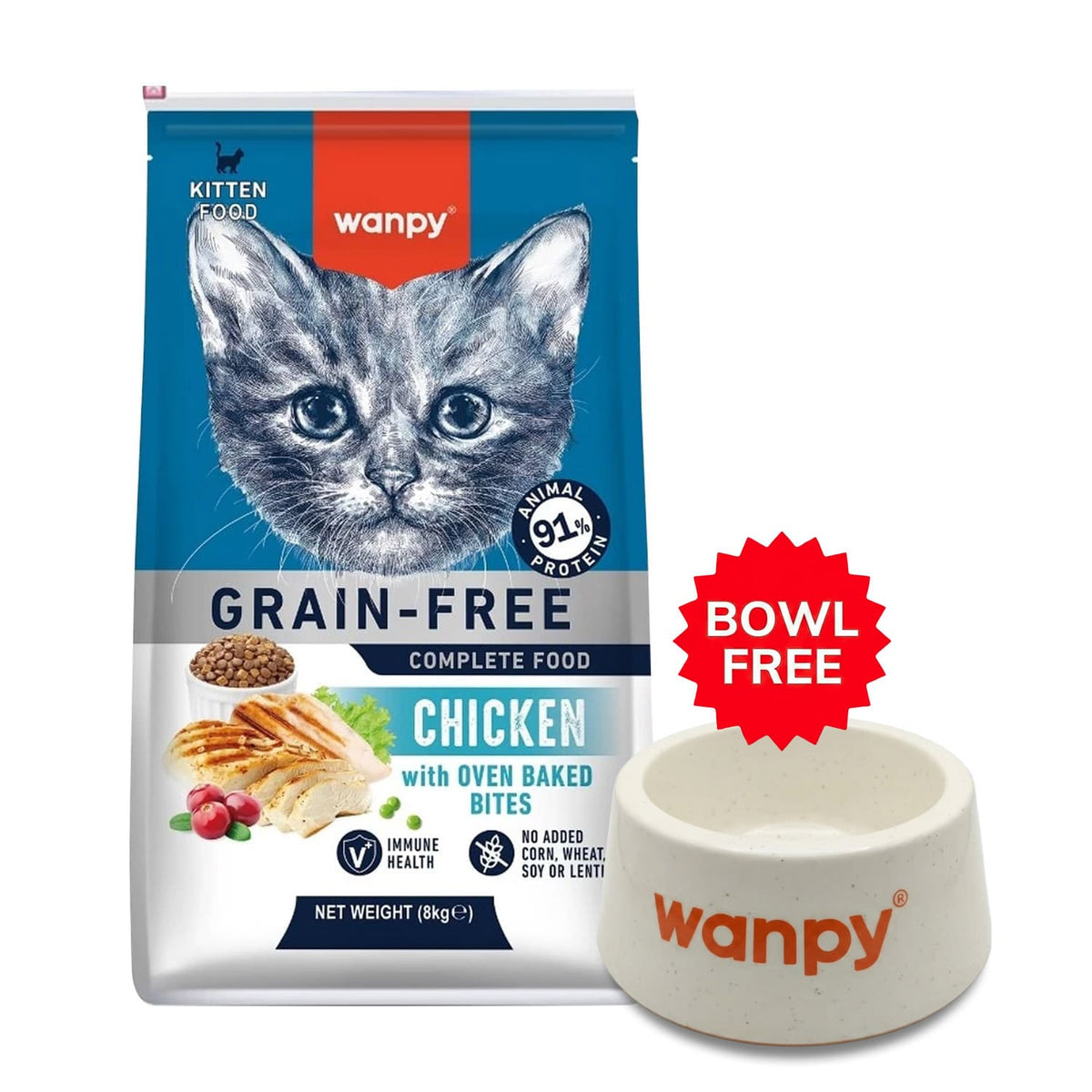 Wanpy Grain Free Kitten Chicken 8 Kg