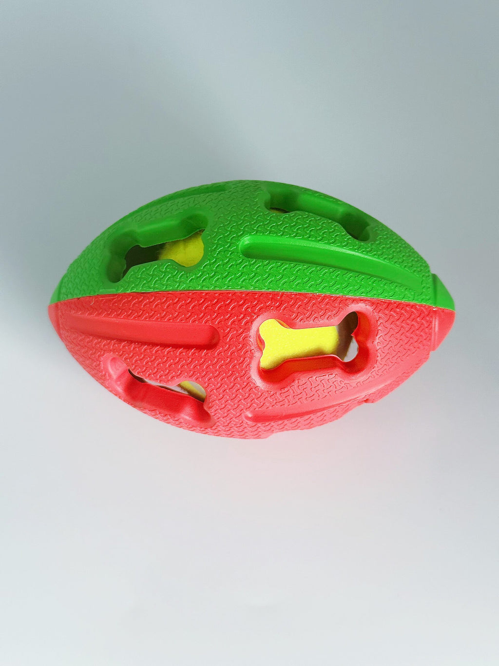 Miss Bear Colorful Hollow-out Concave Rugby Ball Dog Toy with Tennis Ball (Medium Dogs)
