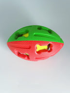 Miss Bear Colorful Hollow-out Concave Rugby Ball Dog Toy with Tennis Ball (Medium Dogs)