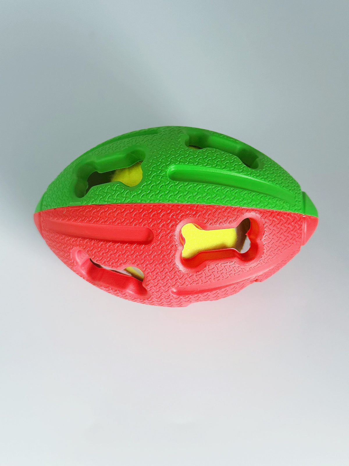 Miss Bear Colorful Hollow-out Concave Rugby Ball Dog Toy with Tennis Ball (Medium Dogs)
