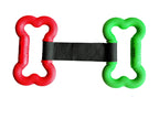 Miss Bear Colorful Two Chain Rubber Dog Chew Toy (Medium Dogs)