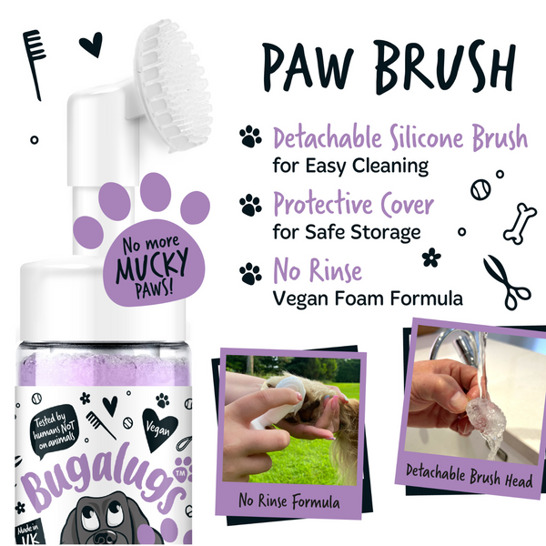 Bugalugs Lavender & Chamomile Paw Cleaner No Rinse Foam Shampoo - 200ML