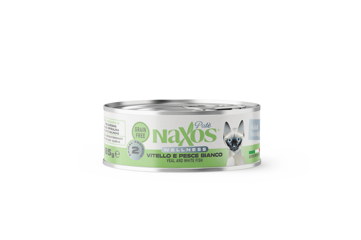 Naxos Cat Grain Free Adult Sterilight Veal & White Fish Pate 85g (Pack of 12)