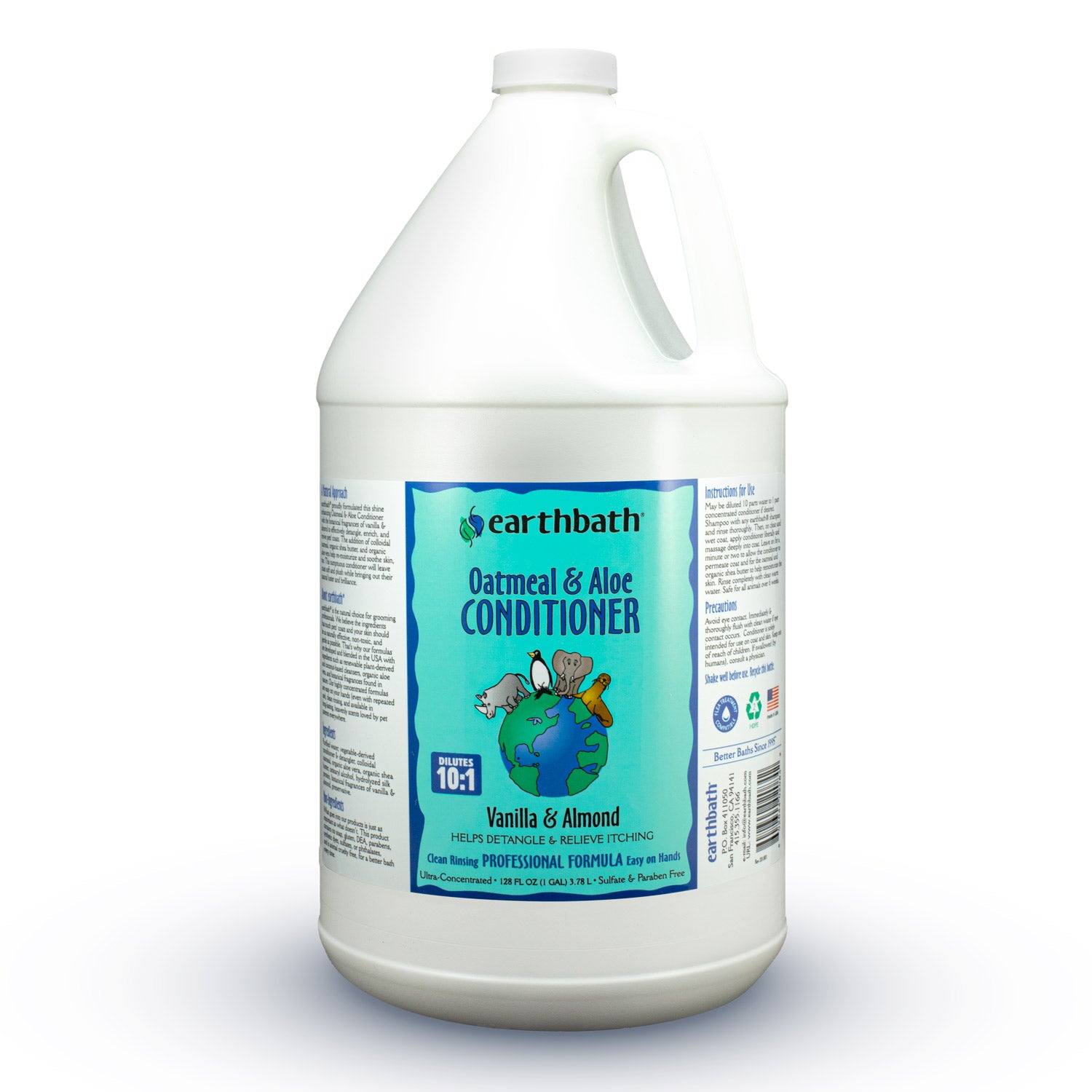 earthbath Oatmeal & Aloe Conditioner – Vanilla & Almond, Made in USA, 128 oz (1 Gallon )