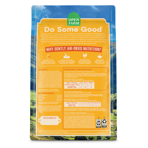 Open Farm Air Dried Harvest Chicken Recipe Dry Dog Food
