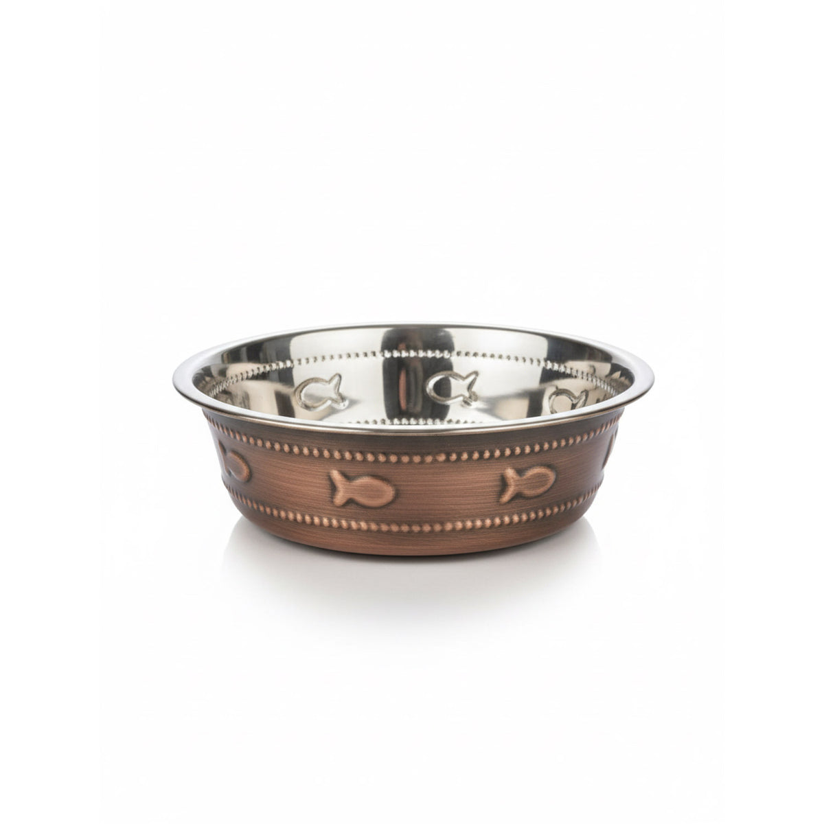 Premium Bowl Fish Embossed – Antique Copper — 260 ML