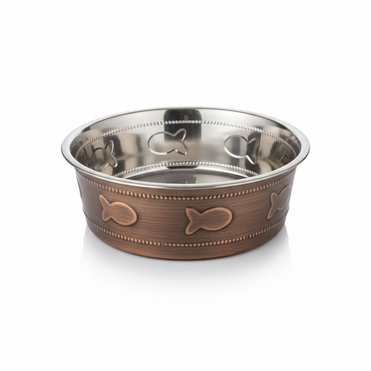 Premium Bowl Fish Embossed – Antique Copper — 1800 ML