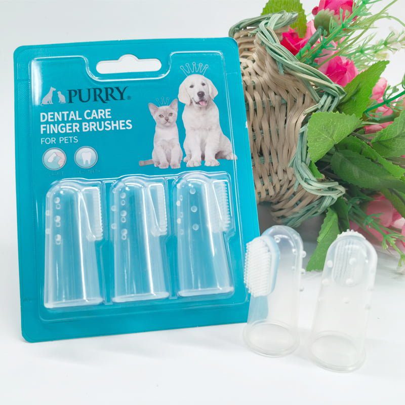 Purry  Silicone Dental care Finger Brushes Set for pets (3pcs)