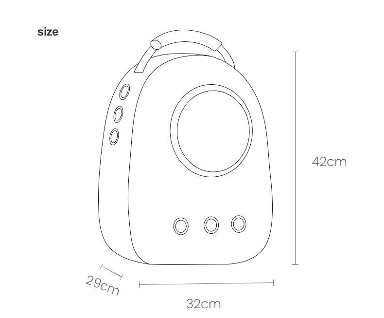 Cozy Paws Pink Kitty Transparent Capsule Pet Travel Backpack – 42X32 X29 Cm