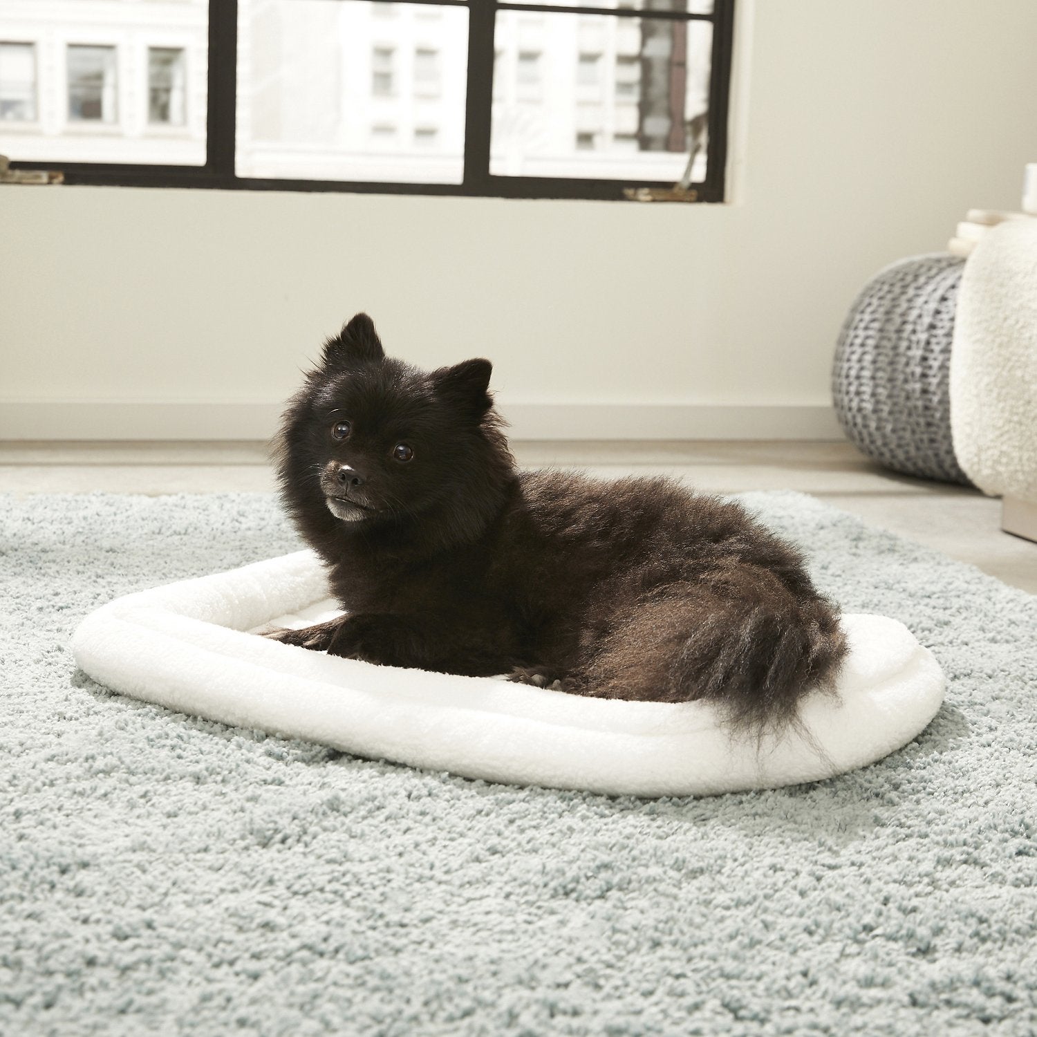 Quiet Time Deluxe Fleece Double Bolster Bed White