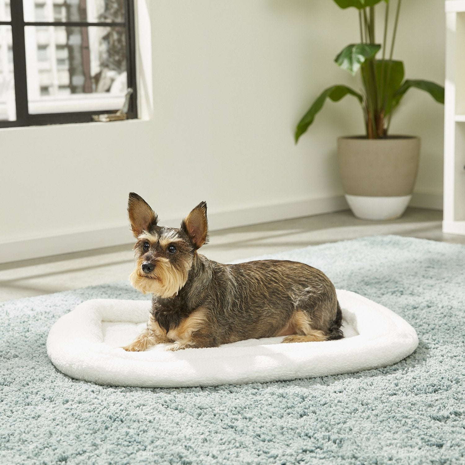 Quiet Time Deluxe Fleece Double Bolster Bed White