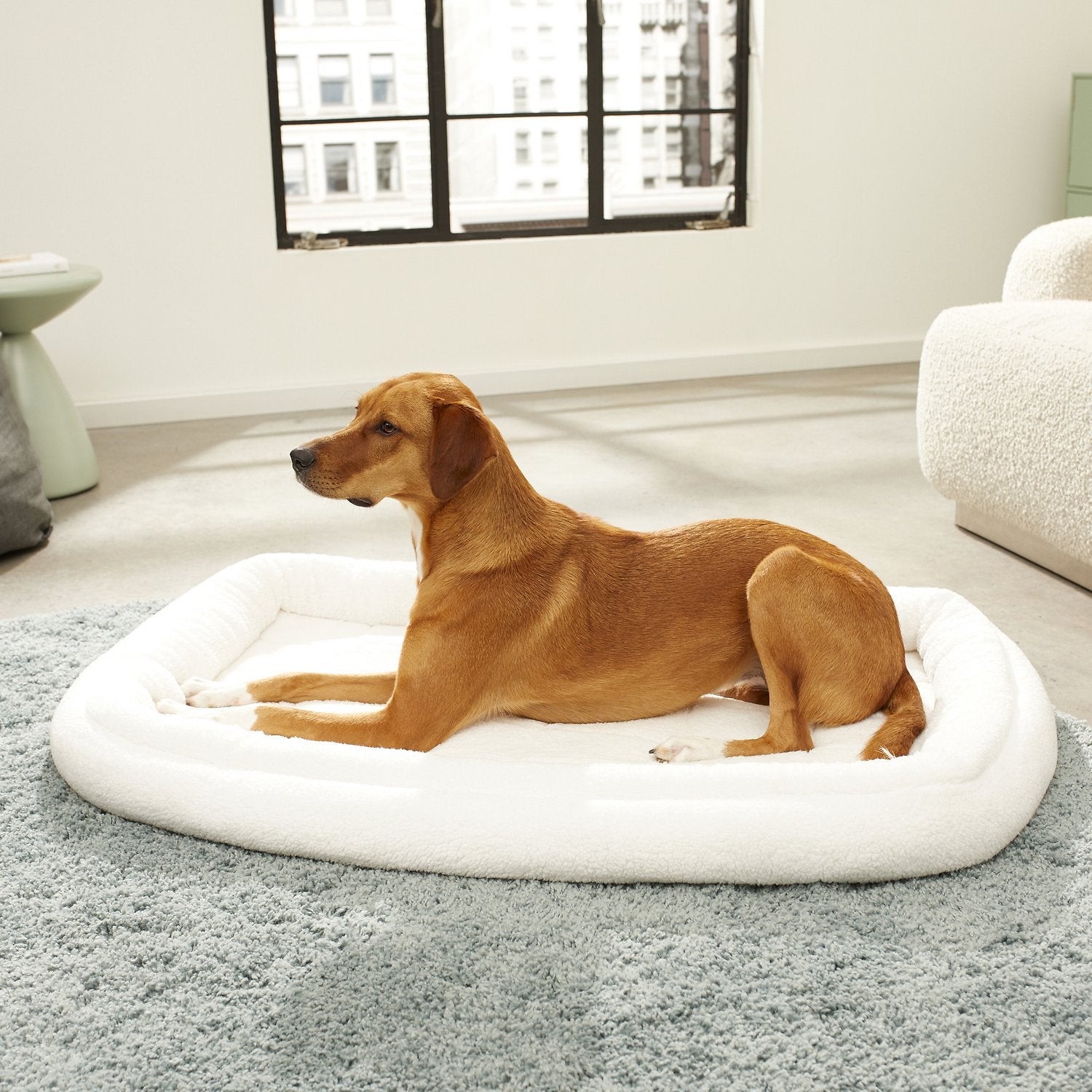 Quiet Time Deluxe Fleece Double Bolster Bed White