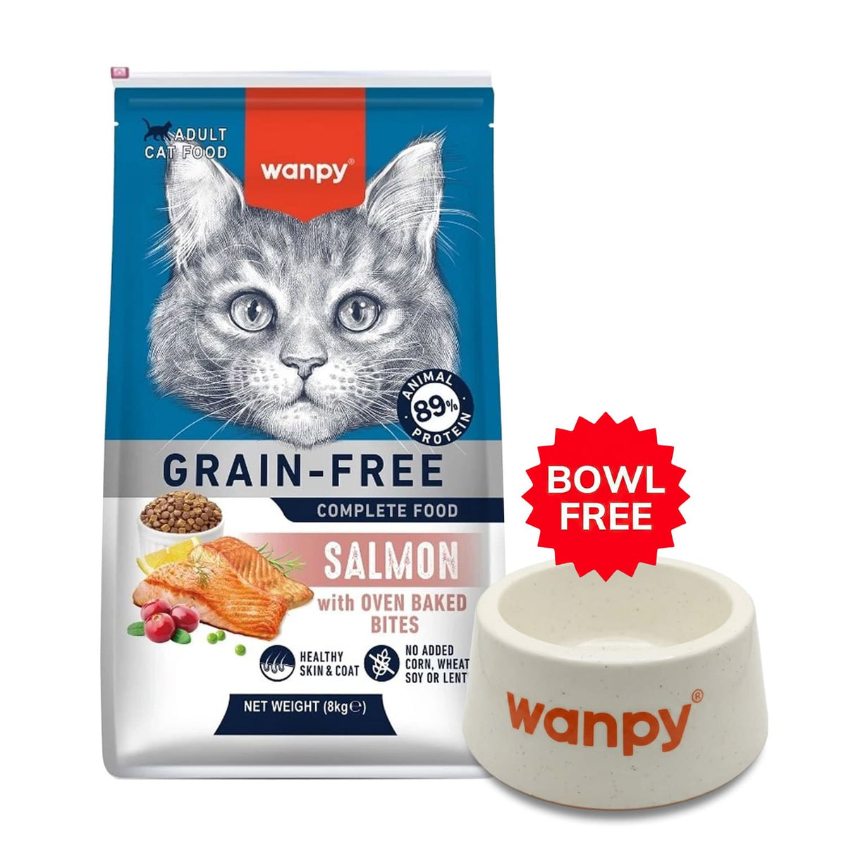 Wanpy Grain Free Adult Cat Salmon 8 Kg