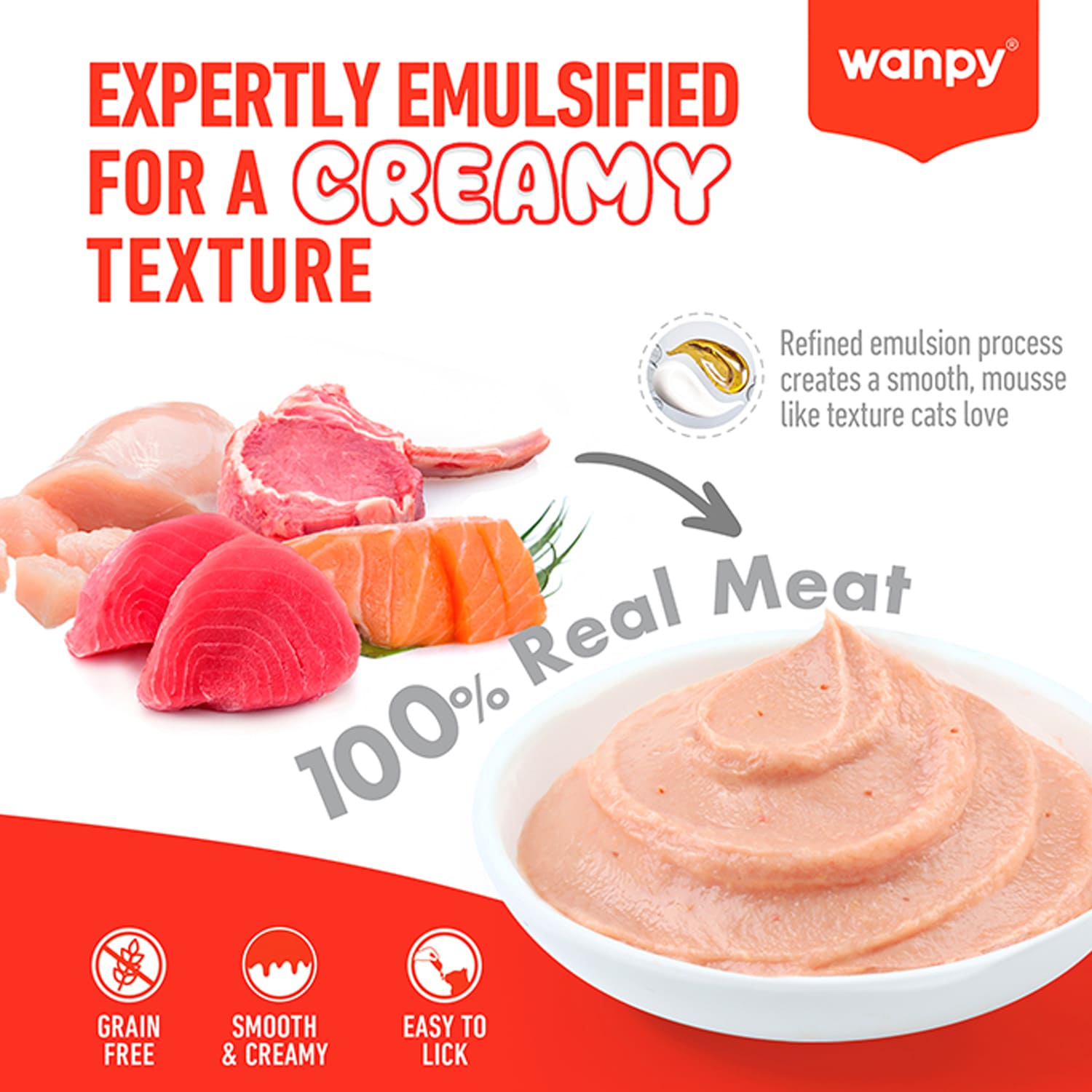 WANPY Superfoods Creamy Treat For Cat Lamb With Beetroot & Turmeric 70g