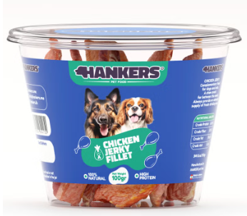 Hankers Chicken Jerky Fillet For Adult Dog Treats - (100gr)
