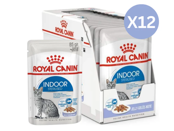 Royal Canin Indoor Sterilised In Jelly Adult Cat Wet Food - Pack of 12