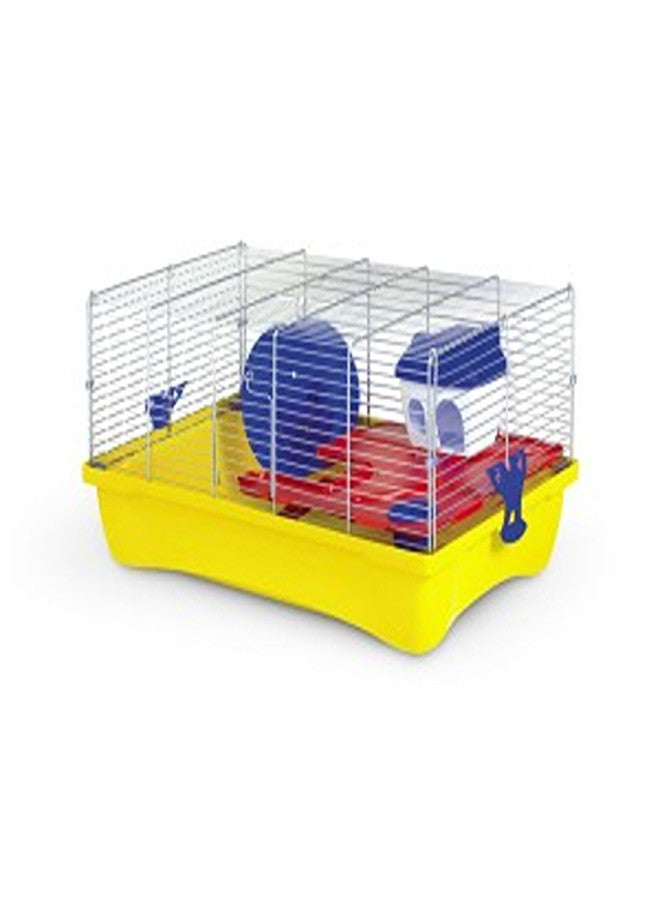 H11 Hamster Cage - 58 x 32 x 38 cm/3 cages/Yellow & Red