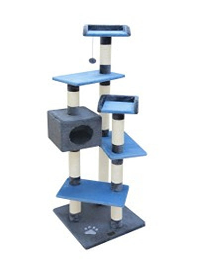 Fauna Mateus Cat Scratching Pole – Blue & Beige – Cat Scratchers & Poles