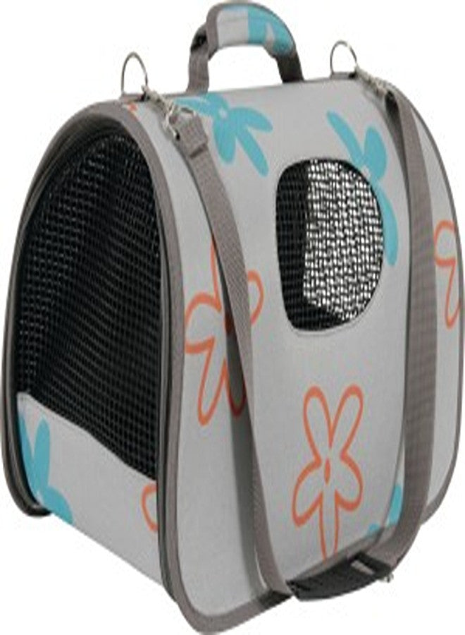 PET CARRIER FLOWER GREY LARGE